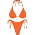 thumbnail image 2 of IDALL Ensembles de Bikini Maillot de Bain Deux Pièces Bikini Femme Bretelles Réglables Côté Noué Bikini Triangle Maillots de Bain Femme Micro Bikini Rouge L, 2 of 4