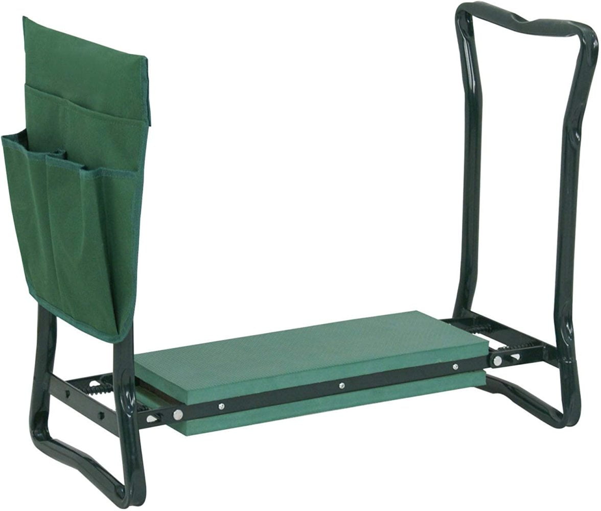 Folding Garden Kneeler and Seat with Tool Pouch (Green)