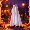 thumbnail image 4 of Halloween Porch Goose Outfits - Yard Goose Outfits Ghost Costume with Pumpkin Treat Bucket, Fall Halloween Goose Clothes for 23" Goose Outdoor Patio Yard Lawn Art Decoration Halloween Decorations, 4 of 9