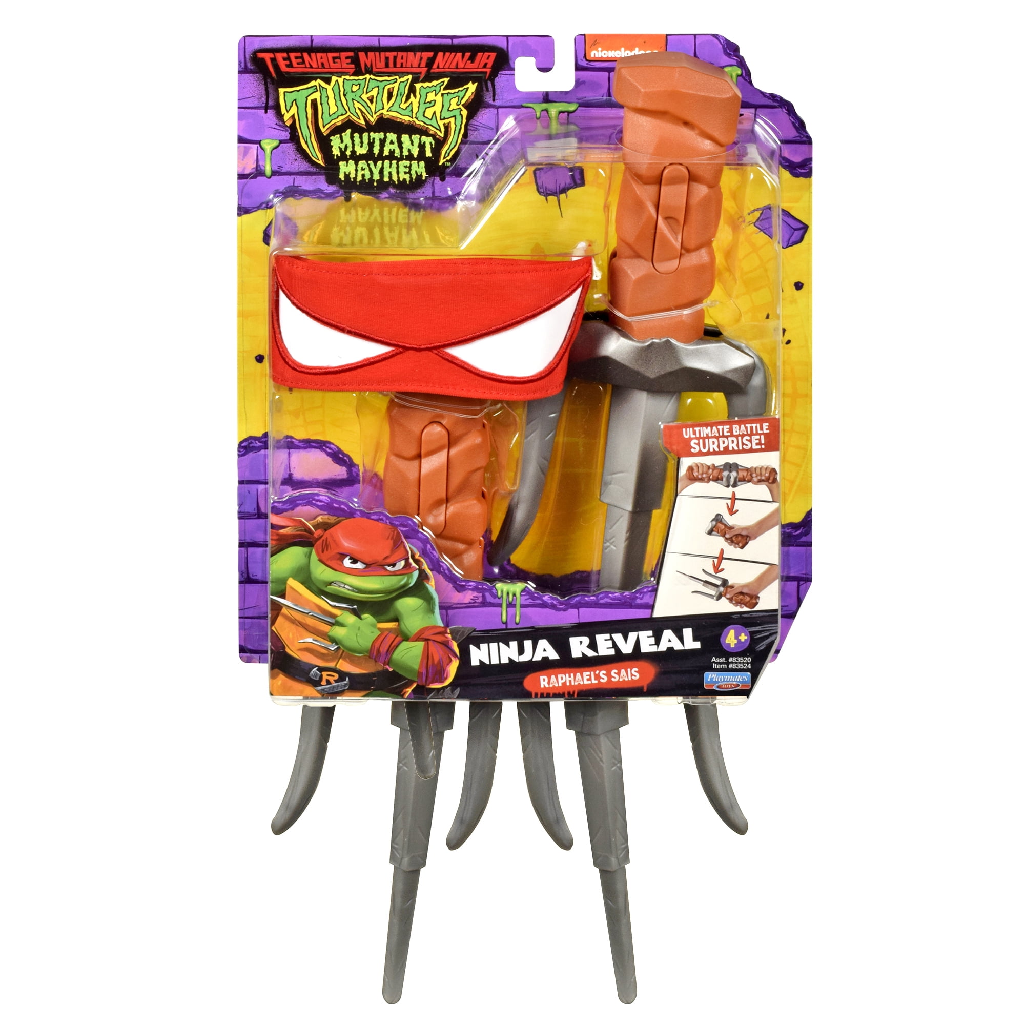 Teenage Mutant Ninja Turtles Mutant Mayhem Raphael Sai's Basic Role Play Set by Playmates Toys. Be Your Favorite Action Figure Hero!