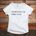 thumbnail image 2 of Thread Tank I Am Unable To Quit As I Am Currently Too Legit Women's Fashion Relaxed Slouchy Dolman T-Shirt Tee Heather White X-Large, 2 of 5
