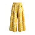 thumbnail image 4 of Vynhevius Womens Wide Leg Pants Elastic High Waist Loose Fit Culottes Fashion Casual All-Match Floral Long Trousers, 4 of 7