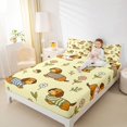 thumbnail image 3 of Manfei Cartoon Dachshund Dog Bed Sheets, Daisy Floral Full Size Sheets, Cream, 4pcs, 1 Flat Sheet, 1 Fitted Sheet and 2 Pillowcases, 3 of 6