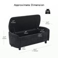 thumbnail image 2 of Furniliving 46.5" Chenille Storage Bench, Button-Tufted Upholstered Ottoman with Hidden Storage, End of Bed Bench for Bedroom Entryway Living Room, Black, 2 of 12