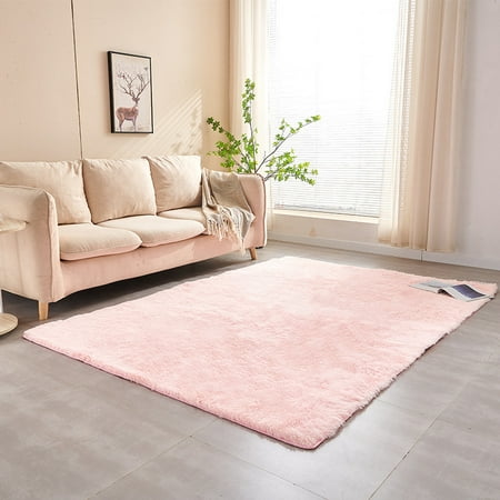 

Namzi Solid Color Plush Table Runner Faux Sheepskin Decorative Shaggy Dresser Scarf Not-Slip Desk Pad Luxury False Fur Dresser Tablecloth-Pure color powder 80x160cm(31.5x62.99inch)