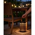 thumbnail image 5 of Solar Powered Outdoor Lantern, 8 Inch, Waterproof, Hanging or Wall Mount, Warm Glow, Brown Metal Cage Design, 5 of 10