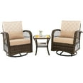 thumbnail image 2 of Costway Patio 3PCS Wicker Swivel Rocker Set 2 Rocking Chairs 360 Degrees with Coffee Table, 2 of 10