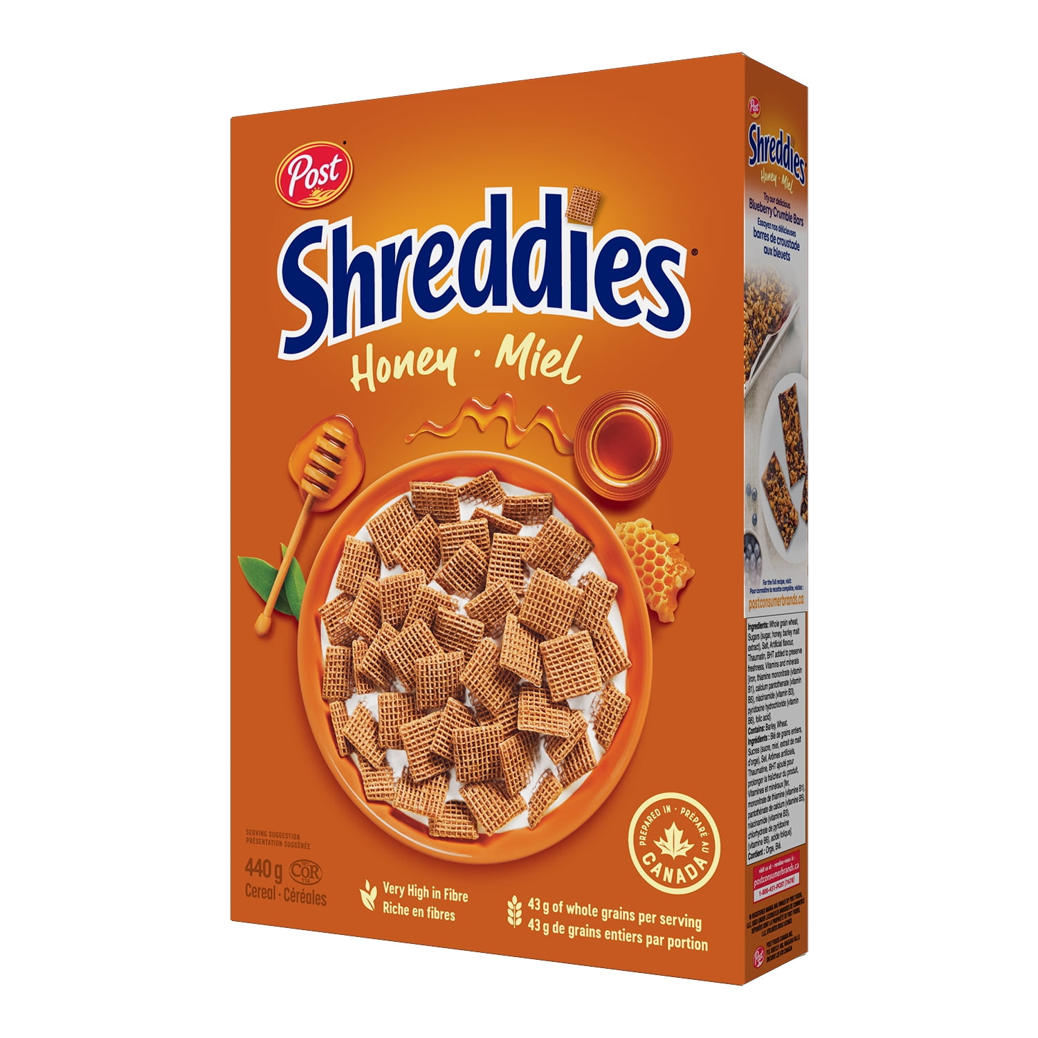 Post Honey Shreddies Cereal, Retail Size, 440 g