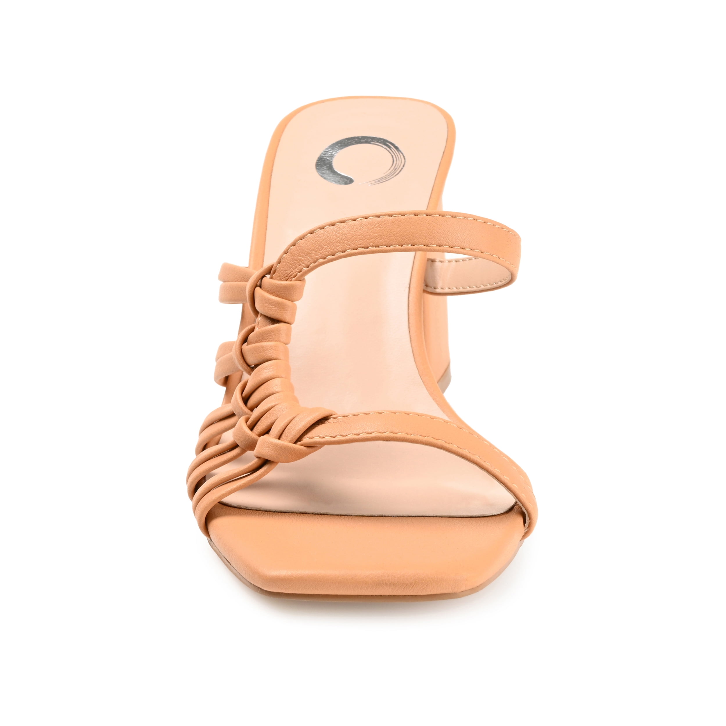 Journee Womens Emory Open Square Toe Block Heel Sandals