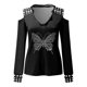 thumbnail image 4 of Mujeres Casual Impreso Sexy Manga Larga Sin Tirantes Cuello En V Jersey Fuera Del Hombro Blusa Camiseta Tops Fridja FKASFK3951, 4 of 5