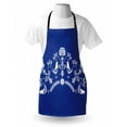 thumbnail image 4 of Polish Apron, Scandinavian Folk Pattern with Birds and Flowers Cultural Design Orient, Unisex Kitchen Bib with Adjustable Neck for Cooking Gardening, Adult Size, Cobalt Blue and White, by Ambesonne, 4 of 4