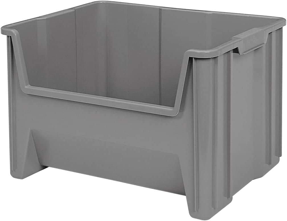 AkroMils StackNStore Storage Bins 13017 Stackable Heavy Duty Containers, 15"x20"x12.5", Gray