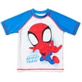 thumbnail image 3 of Marvel Spidey and His Amazing Friends Spider-Man Miles Morales Ghost-Spider Little Boys Rash Guard and Swim Trunks Outfit Set Toddler, 3 of 5