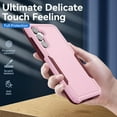 thumbnail image 5 of Samsung Galaxy S23 FE Case, Pink, TPU+PC, Heavy-Duty, Rugged, Shockproof Protective Phone Case with Screen Protector,  Grade Drop Tested, Wireless Charging Compatible, 5 of 12