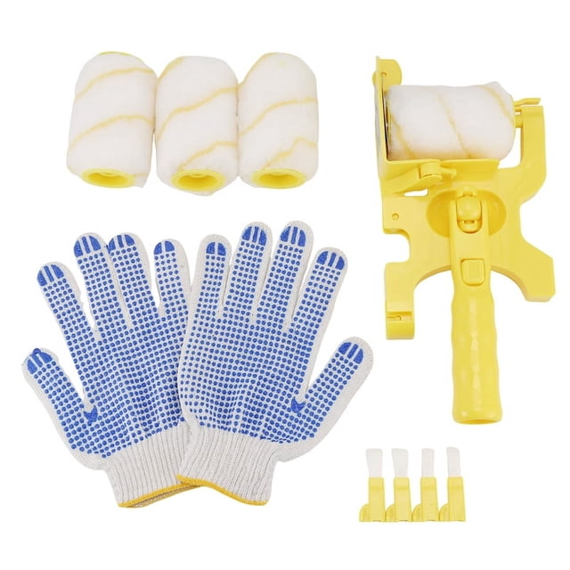 11Pcs Paint Roller Brush Set Multifunctional Hand-Held Clean-Cut Paint Edger Roller Brush Portable Home Improvement Tool