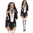 thumbnail image 1 of Disfraz Sexy de monja para adultos mayores, Carnaval, Iglesia de Halloween, convento religioso, Cosplay, vestido de fiesta elegante, 1 of 3