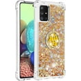 thumbnail image 3 of Case for Samsung Galaxy A71 5G, Galaxy A71 5G Liquid Case Glitter Clear TPU Cute Love Moving Quicksand Sparkle Phone Case with Stand Liquid Shockproof Cover for Samsung Galaxy A71 5G Gold YBZ, 3 of 12