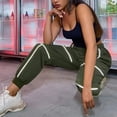 thumbnail image 5 of LoyisViDion Fashion Women'S Reflective Strip Beam Pants Casual Sports Trousers Cargo Pants Green S, 5 of 7