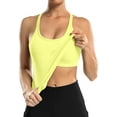 thumbnail image 3 of XINQIHANG Ribbed Workout Tank Tops for Women with Built in Bra Tight Racerback Scoop Neck Athletic Top, 3 of 7