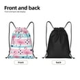 thumbnail image 5 of Bingfone Pink Striped Flamingo Drawstrings Backpacks Bags For Men Women Gym Drawstrings Bag, 5 of 9