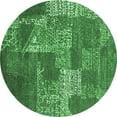 thumbnail image 1 of Ahgly Company Indoor Round Patchwork Emerald Green Transitional Area Rugs, 5' Round, 1 of 4