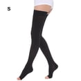 thumbnail image 2 of relayinert Nylon Breathable And Stretchy Tights High Stocking For Comfort Trendy Over Knee Stockings Open Toe-black S 1Set, 2 of 6