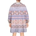 thumbnail image 2 of Wearable Oversized Blanket,Purple Pioneer Flower Striped Pattern Wearable Blanket Hoodie for Adults,Cozy Hooded Blankets with Super Pockets,Super Warm Fuzzy Pullover for Women & Men, 2 of 6