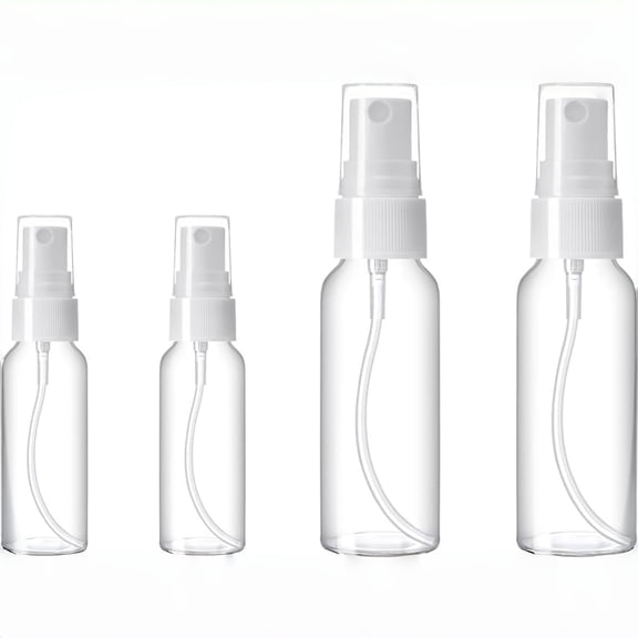 4PCS Plastic Spray Bottles, 2x0.7oz & 2x1.8oz Empty Bottles for Cleaning Solutions, Plants, Pets, Essential Oils, Hair