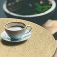 thumbnail image 2 of Ambesonne Beige Fitted Round Tablecloth, Wooden Texture Nature Song, 45"- 56" Diameter, Cream, 2 of 5