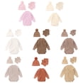 thumbnail image 6 of Essential Newborns Knitwear Set Color Long Sleeve Knit Romper with Protective Hat and Cosy Socks for Infants, 6 of 8