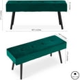 thumbnail image 2 of Bench for Entryway, Upholstered Dining Bench with No Arms Accent Bench Elegant Velvet Living Room Bench Tufted with Strong Metal Legs for Unisex, 2 of 16
