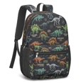 thumbnail image 2 of Dinosaur Skeleton Black Pattern 17" School Backpacks for Teens,Waterproof Oxford Fabric,S-Shape Padded Straps for School,Travel,Hiking,Camping, 2 of 6