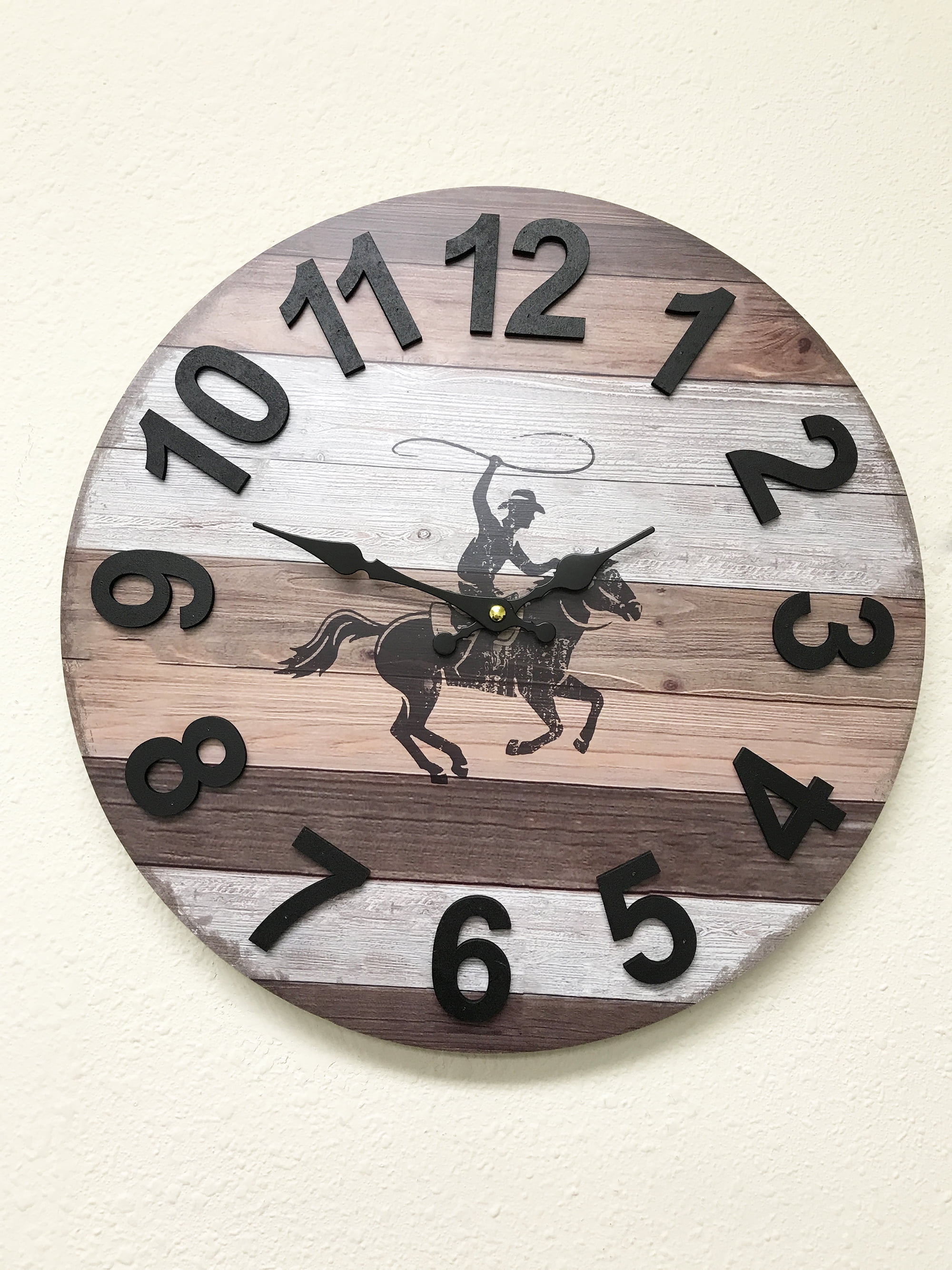 Creative Motion Rodeo Cowboy Riding a Horse 16 diam. in. Raised Number ...