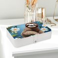 thumbnail image 6 of Sloth Jewelry Display Earring Holder Jewelry Box, PU Leather Organizer with Removable Compartment, Portable, 6 of 6