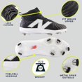 thumbnail image 2 of New Balance Men's Fuelcell 4040V7 Mid Metal Baseball Cleat White/Grey Medium 10, 2 of 7