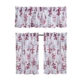 thumbnail image 2 of Kitchen Valance & Tier Curtain Set, Light Filtering Curtains, Floral White/Berry, 2 of 5