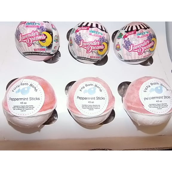 BATH TREATMENTS  PEPPERMINT STICK WITH BATH TREATMENTS LAVENDER 3 OF EACH