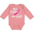 thumbnail image 3 of Inktastic Breast Cancer Awareness Her Fight is Our Fight Boys or Girls Long Sleeve Baby Bodysuit, 3 of 5