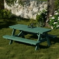 thumbnail image 2 of Wildridge Heritage 72 in. Picnic Table with Attached Benches, Turf Green - Outdoor Weather Resistant HDPE Picnic Table for Patio, Porch, Deck, Lawn, 2 of 4
