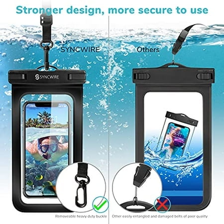 Syncwire Pochette Étanche pour Téléphone [Lot de 2] - Étui Étanche IPX8 Sac Étanche avec Lanière Compatible avec iPhone 13/12/11 Pro TP MAX XR X 8 7 6 Plus