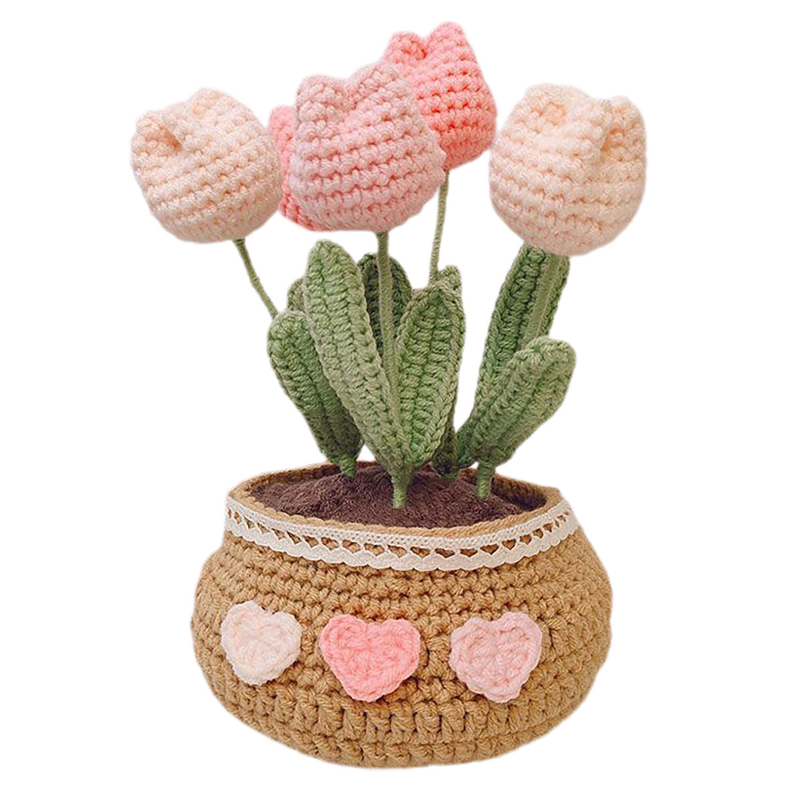 lavifer Wobbles Crochet Flowers Kit Wobbles Crochet Flowers Kit, Crochet  Kit for Beginners, Crochet Fake Potted Plants (Color : Tulip)
