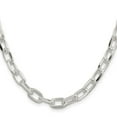 thumbnail image 2 of 925 Sterling Silver 7.5mm Sparkle-Cut Long Link Cable Chain Necklace 18 Inch Chain Necklace for Women and Men, 2 of 2