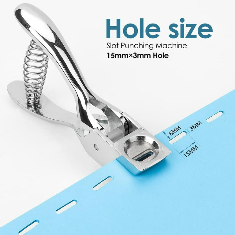 MROCO Hole Punch Slot Punch Badge Hole Punch for ID Cards,Hand Held,No  Burrs Holes,One Slot Hole Puncher for ID Badges Hole Punch for Badge,Metal  Hole