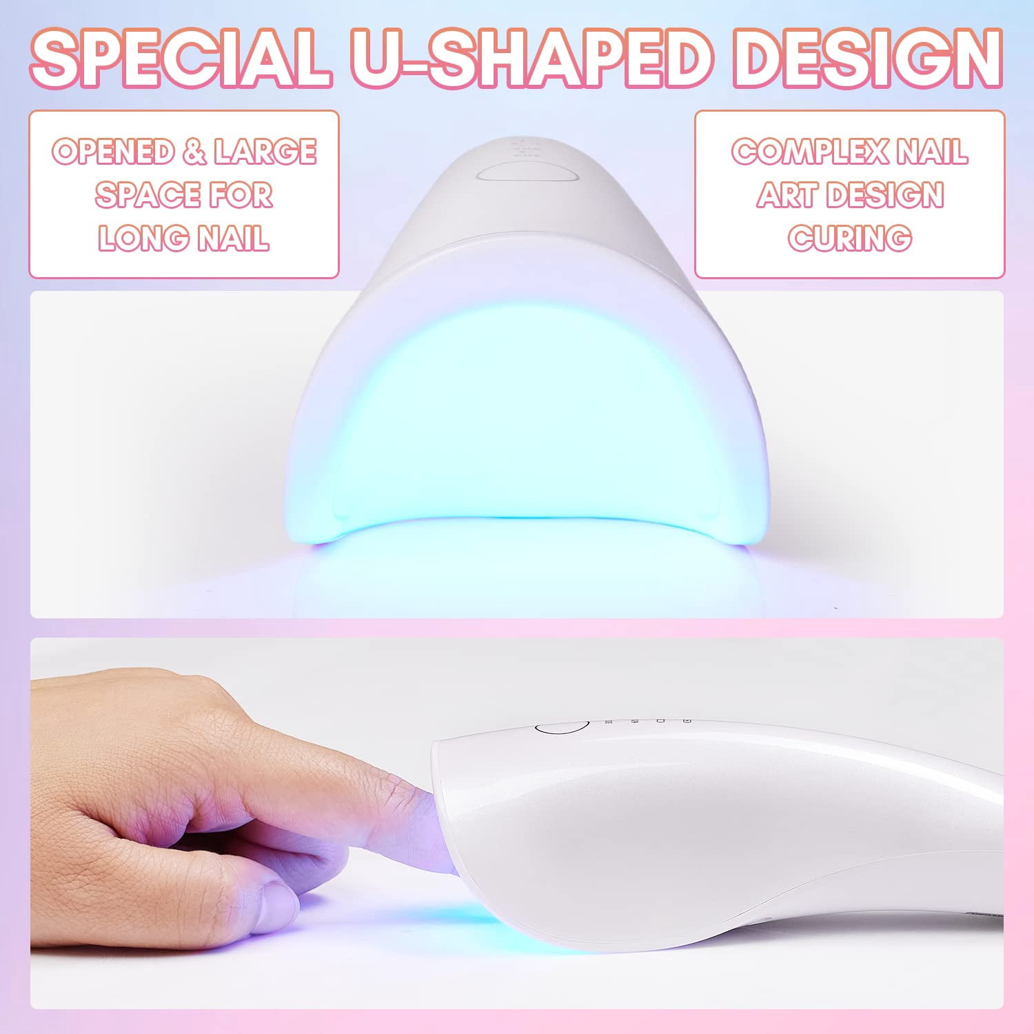 Makartt Mini UV LED Nail Lamp, Rechargeable UV Light for Nail Portable Nail Rhinestone Glue Gel Led Lamp Nail Charms Flash Curing Gel Polish Nail Dryer with 2 Timers Manicure Gel Lamp for Nail Art
