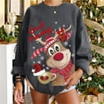 thumbnail image 3 of Chandail de Noël pour Femme à Col Rond, Chandail Chaud, Veste Mi-Longue, Chandail Mode Imprimé, Fermeture à Manches Longues, Cardigan, Manteau de Fête de Noël, 3 of 6