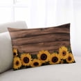 thumbnail image 2 of Sunflower Throw Pillow Cover 20 x 36 Inch Decorative Pillow Cover Vintage Botanical Floral Wood Plank Plant Lumbar Pillowcase Seasonal Rectangle Cushion Case for Couch Sofa Bed Living Room, 2 of 7