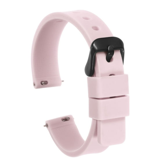 Uxcell Silicone Watch Band Quick Release Soft Rubber Watch Strap Pink/Black 14mm