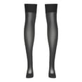 thumbnail image 6 of iEFiEL Womens Glossy Thigh High Stockings Shiny Solid See-through Socks, 6 of 7
