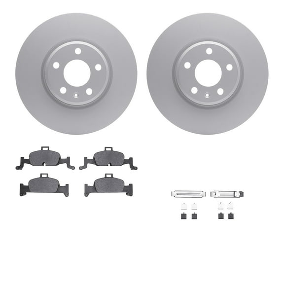 Dynamic Friction Company Front Geospec Brake Rotors with 5000 Euro Ceramic Brake Pads includes Hardware 4612-73056