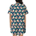 thumbnail image 3 of Naloa Popcorn With Glasses Women's Short-Sleeved Pajama Set, Loungewear, Summer pajamas, Breathable Cozy - X-Large, 3 of 9